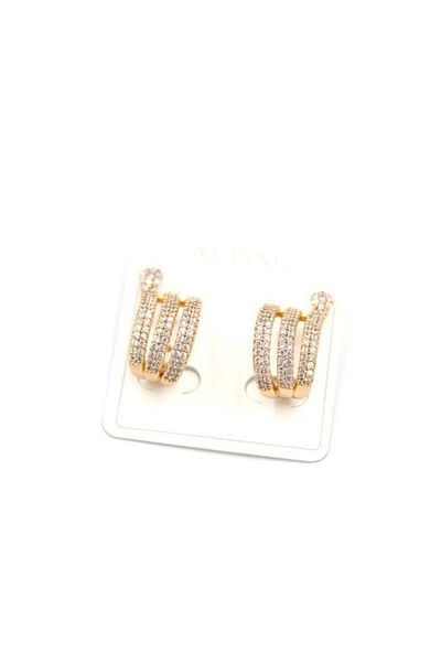 Rasanet Jewelled Hoop Earrings - Rose