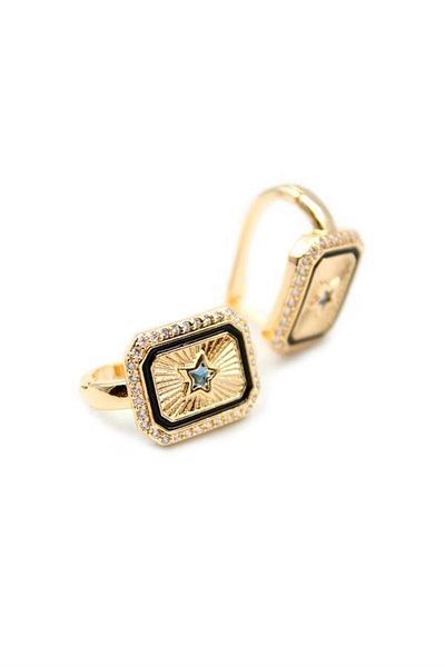 Rasanet Star Jewelled Earrings - Blue