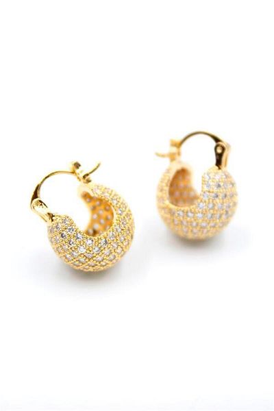 Rasanet Stone ball earrings - gold