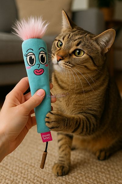 Proud Wave Sound Furry Cat Toy Rustling Catnip Matatabi Stick Unfilled Embroidery Toy
