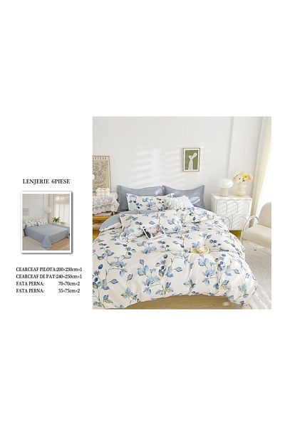 CHIRASO FINET Cotton Bed Linen, Classic Sheet 240x250cm, Duvet Cover 200x230cm, 4 Pillowcases