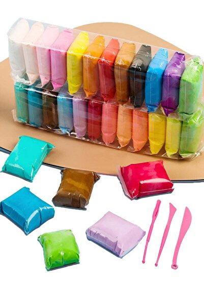 LIXADA Air Dry Clay, 24 Colors Fluffy Foam Clay Set, Plasticine Toy Safe and Non-Toxic Modeling Clay