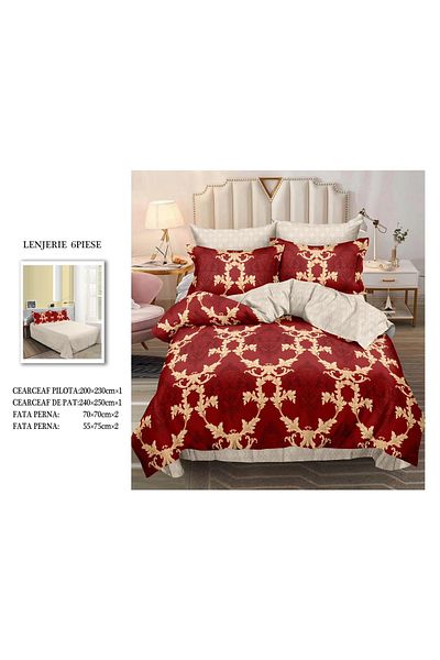 CHIRASO FINET Cotton Bed Linen, Classic Sheet 240x250cm, Duvet Cover 200x230cm, 4 Pillowcases