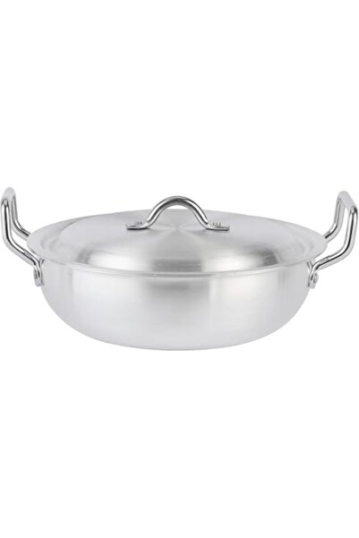 mastergold Aluminum Cooking Pot with Lid 33cm Round Karahi Steel Handles Even Heat Lightweight Ideal for Gas
