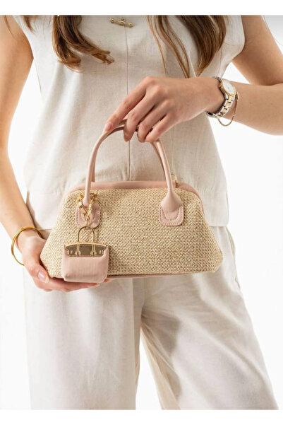 eflanmoda حقيبة يد وكتف نسائية من كتان تشارميلي