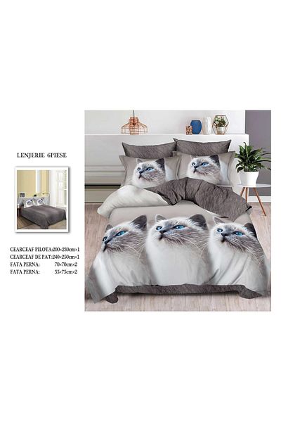 CHIRASO FINET Cotton Bed Linen, Classic Sheet 240x250cm, Duvet Cover 200x230cm, 4 Pillowcases
