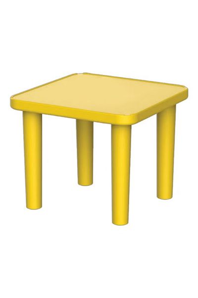 rexa 4-Seater Square Kindergarten Table Yellow