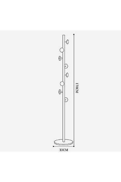 rexa Minimalist White Freestanding Coat Rack with Round Hooks & Marble Base
