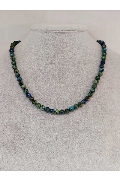 Yasamtohumu Azurite Stone Necklace 6mm (Painted)
