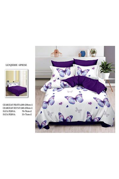 CHIRASO FINET Cotton Bed Linen, Classic Sheet 240x250cm, Duvet Cover 200x230cm, 4 Pillowcases
