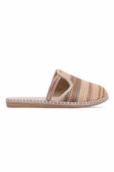 Lal Shoes & Bags Worker Women's Straw Detailed Slippers-Colorful