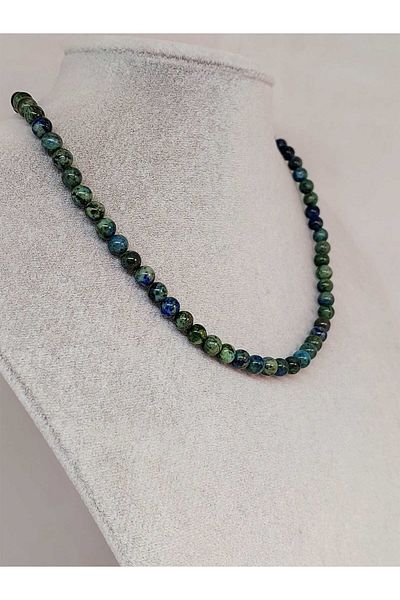 Yasamtohumu Azurite Stone Necklace 6mm (Painted)