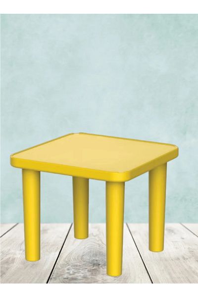 rexa 4-Seater Square Kindergarten Table Yellow