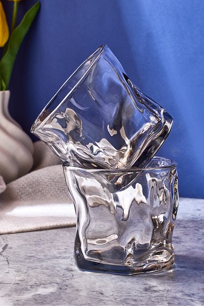 Perotti Piero Smoked 2-Piece Crystal Glass Cup 200 ml
