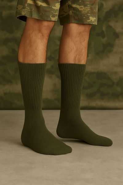 SADIK ÇORAPLARI Thick Towel Soldier Socks 12 Pairs Khaki