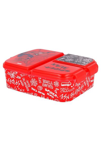 SPIDERMAN Sandwich Box, Multicompartment, Red, BPA Free,