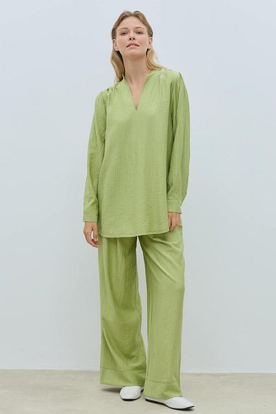 Mahal Bood Draped V-Neck Blouse