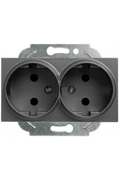 PANASONIC Double Socket Mechanism Karre Plus Smoky
