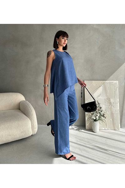 Maison La Femme Women's woven blouse pants set