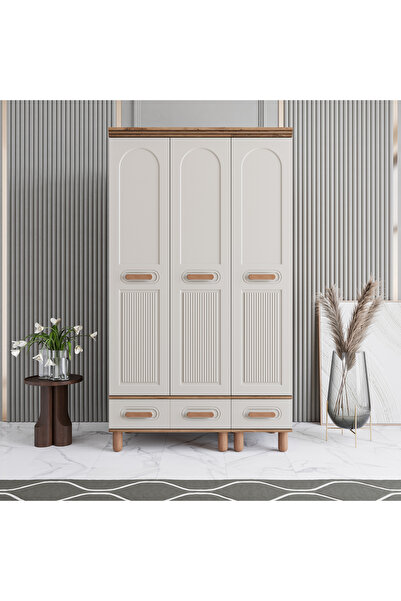 MONZIO Otto 3 Kapaklı Çekmeceli Gardırop %100 MDF