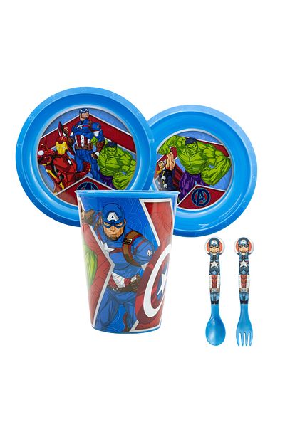 AVENGERS 5-piece dinnerware set, plastic, BPA-free, multicolor, Heraldic Army,