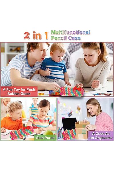 ShengOu children's pencil case, silicone, multicolor, 19 x 7 x 4.5 cm