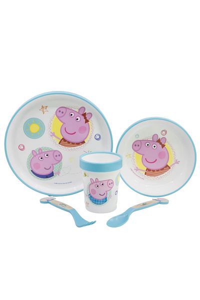 Peppa Pig 5-piece dinnerware set, non-slip, BPA-free, microwave safe, Core, Peppa Pig