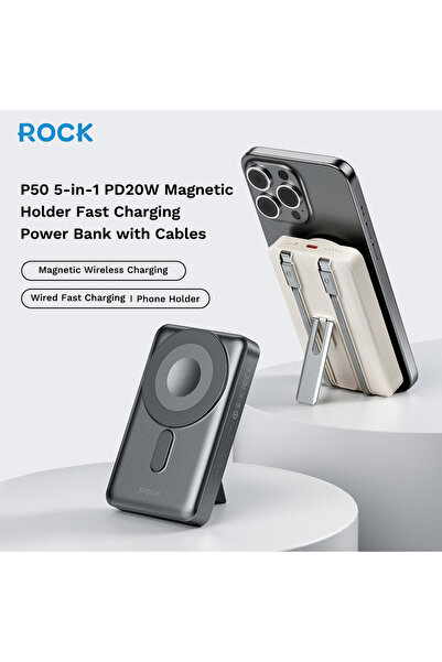 Rock P50 10.000 mAh 5-in-1 PD20W MagSafe Powerbank