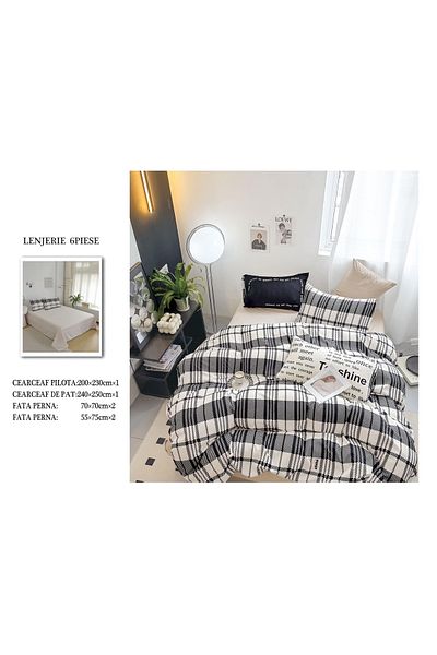 CHIRASO FINET Cotton Bed Linen, Classic Sheet 240x250cm, Duvet Cover 200x230cm, 4 Pillowcases