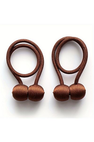 Choice Coffee Color 2pcs Magnetic Curtain Tiebacks, Earphone Design Curtain Holdbacks,Bathroom Shower Curta