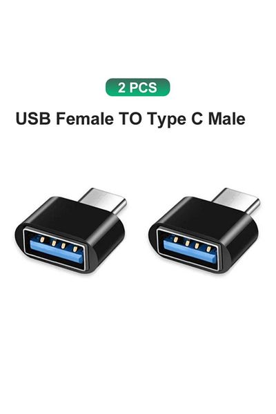 Choice محول بيانات من النوع C إلى USB 3.0، قطعتان باللون الأسود، USB-C 3.1 ذكر، موصل بيانات OTG A أنثى لأجهزة MacBook Pro iPad