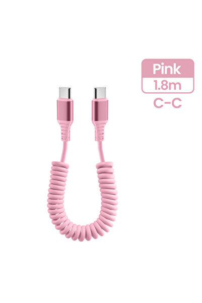 Choice كابل USB متعدد الألوان بطول 1.8 متر، وردي اللون، من النوع C إلى النوع ...
