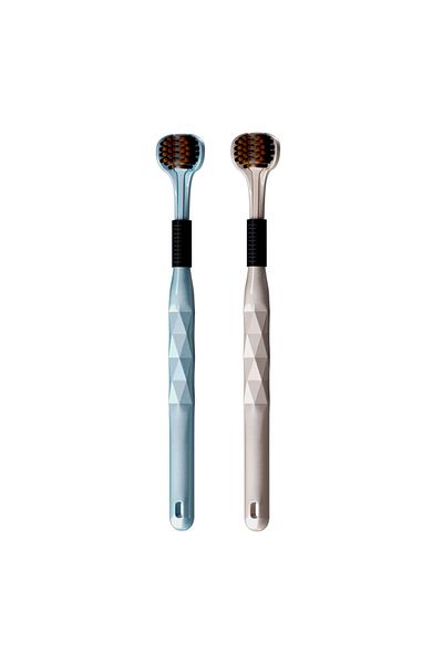 Choice 2pcs Blue brown 3D Manual Toothbrush 2/4pcs Three sided U-shaped Soft Toothbrush for Comprehensive O