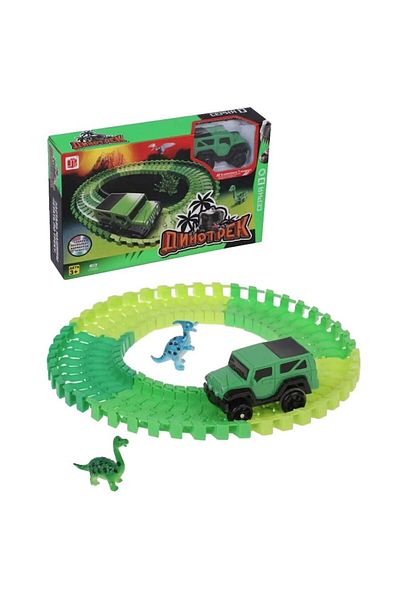 dalimag Jucarie cu Masini Electrice, Dino Truck, Circuit de Curse Pentru Copii, 26 cm, Multicolor