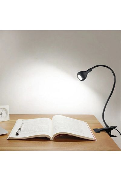 Choice Black-Cold White Book Reading LED Lamp Table Lights Bedside Lighting With Holder Clip Flexible Angle