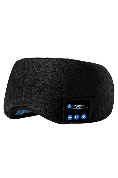 Choice1 سماعات رأس لاسلكية سوداء تعمل بتقنية البلوتوث مع قناع للعين أثناء الن...