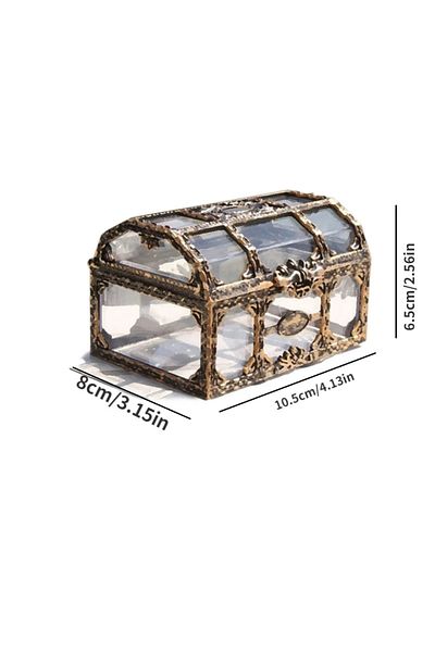 Choice 1pcs Plastic Transparent Pirate Treasure Box Crystal Gem Jewelry Box Storage Organizer Chest Treasur
