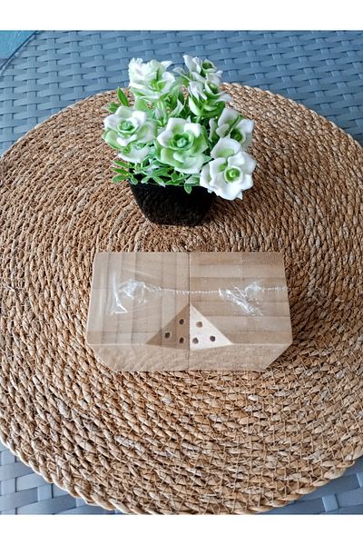 Pervin Ablacım Bamboo Wood Salt Shaker Pepper Shaker Square Shape
