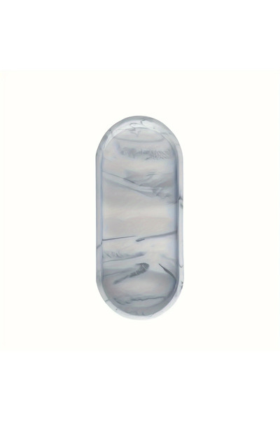 Choice WHITE 1PC Oval Silicone Bathroom Counter Tray 9.84 Inch (Approx. 25cm) Flexible Kitchen Soap Tray