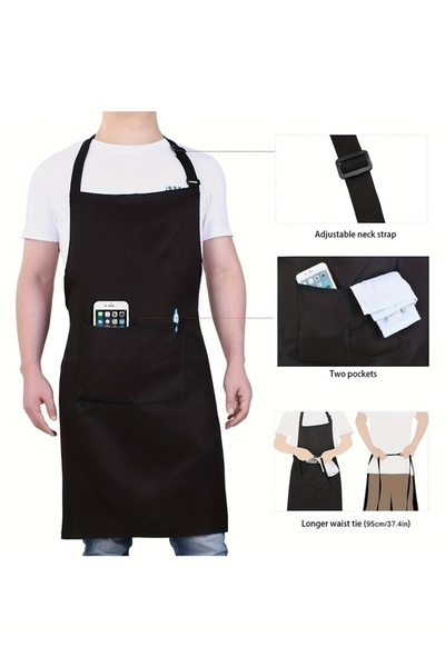 Choice مريلة رجالية سوداء، قطعة واحدة، مريحة وخفيفة الوزن ومتينة، مريلة بحزام...