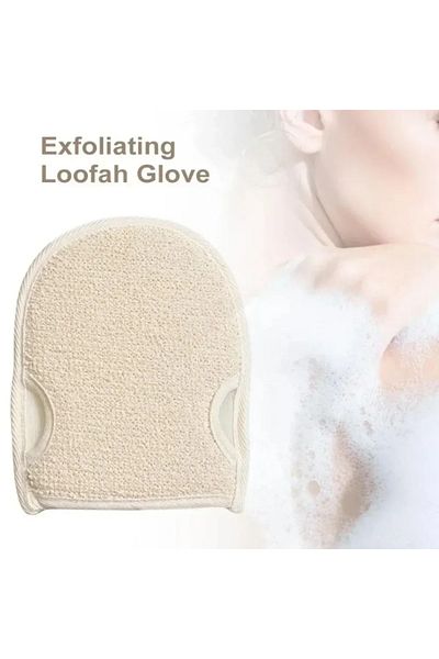 Choice Soft Natural Loofah Glove Double-sided Body Scrub Sponge Pads Shower Body Scrubber Mitt for Showe...