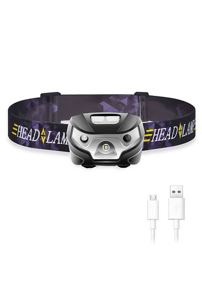 Choice A Powerfull Headlamp Rechargeable LED Headlight Body Motion Sensor Flashlight Camping Torch Light W.