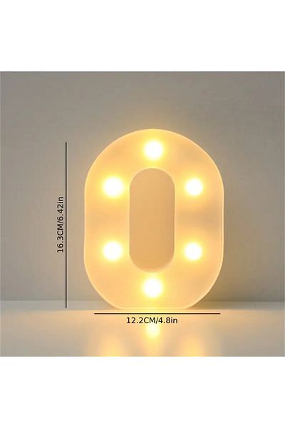 Choice O White 1 16cm LED letter light, luminous letter and number night light, suitable for home, bar, wed
