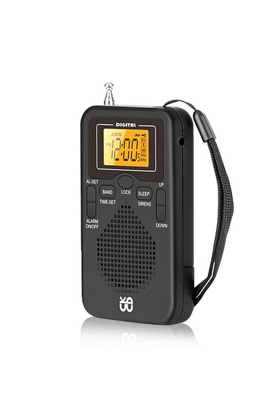 Choice EU Pocket Radio Telescopic Antenna Mini AM/FM Full Band Clock Controlled Stereo Radios Receiver For