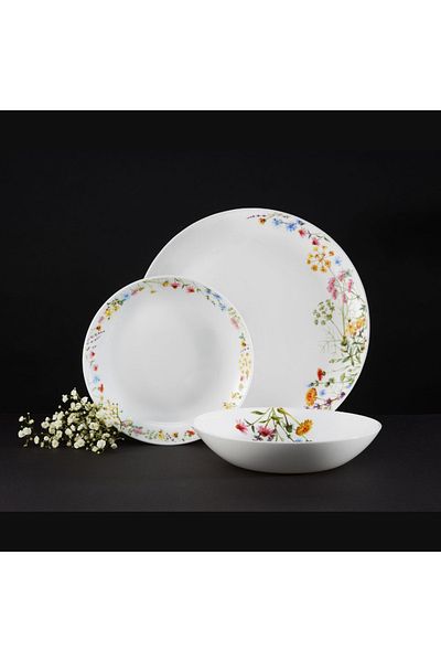 Ambition Dinner set, 18 pieces, 6 people, opal, Bloom
