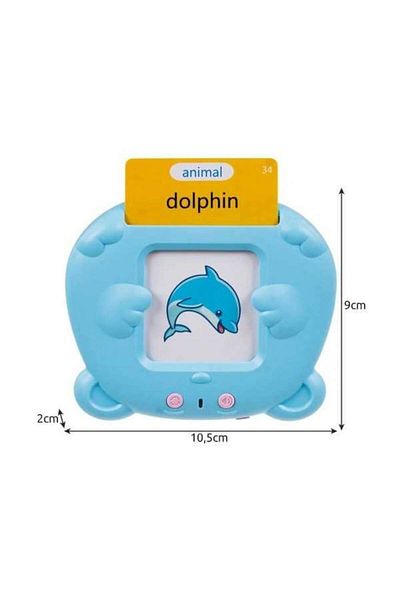 KRUZZEL Educational toy for learning English, card reader, 112 cards and 224 words
