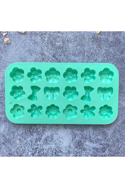 Choice 013green 18 cavity flower candy mold DIY bow chocolate jelly mold ice mold pudding mold soap mold bi