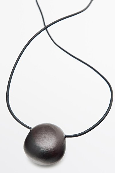 Massimo Dutti Ahşap top uçlu kolye