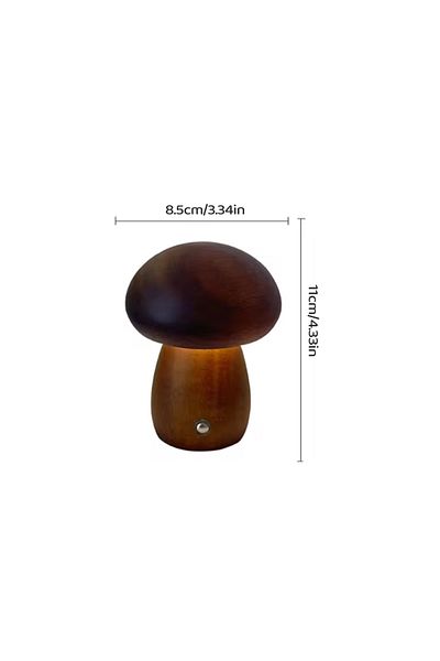 Choice USB Plug Walnut-S Warm White INS Wooden Creative Mushroom Night Light Stepless Dimming Bedside Table