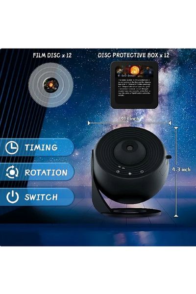 Choice Black Galaxy Projector Night Light 360° Rotating Starry Sky LED Lamp for Kids Bedroom Home Decor & G